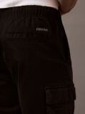 Black Cotton Twill Cargo Shorts  Men