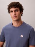 Blue Cotton Badge T-shirt  Men