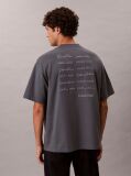 Grey Relaxed Script Logo T-shirt  Men