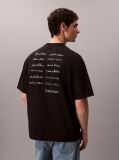 Black Relaxed Script Logo T-shirt  Men
