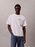 White Relaxed Script Logo T-shirt  Men