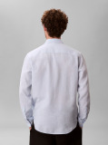 White Long Sleeve Solid Casual Linen Classic Shirt  Men