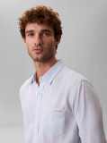 White Long Sleeve Solid Casual Linen Classic Shirt  Men