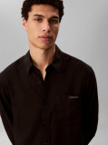Black Long Sleeve Solid Casual Linen Classic Shirt  Men