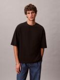 Μαύρο Άνετο T-Shirt Από Δροσερό Πικέ  Άνδρας