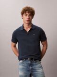 Blue Cotton Piqué Open Collar Polo Shirt  Men