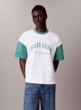White Relaxed Varsity Logo T-shirt  Men