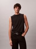 Black Cotton Muscle Tank Top  Men