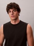 Black Cotton Muscle Tank Top  Men
