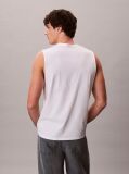 White Cotton Muscle Tank Top  Men