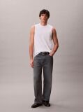 White Cotton Muscle Tank Top  Men