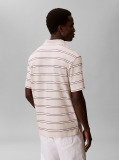 Beige Short Sleeve Easy 16S Jersey Stripe Polo Shirt  Men