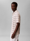 Beige Short Sleeve Easy 16S Jersey Stripe Polo Shirt  Men