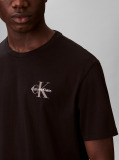Μαύρο T-Shirt Με Λογότυπο Και Κλασική Γραμμή  Άνδρας