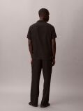 Black Relaxed Straight Linen Blend Cargo Pants  Men