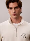 White Monologo Terry Quarter-Zip Sweatshirt  Men