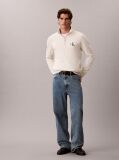 White Monologo Terry Quarter-Zip Sweatshirt  Men