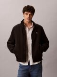 Black Padded Nylon Zip-Up Jacket  Men