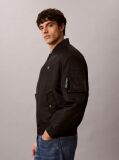Black Padded Nylon Bomber Jacket  Men