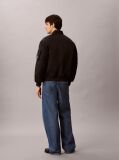 Black Padded Nylon Bomber Jacket  Men