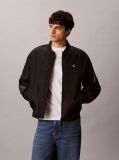 Black Padded Nylon Bomber Jacket  Men