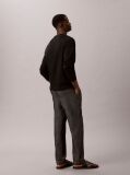 Black Cotton Chambray Drawstring Trousers  Men