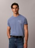 Blue Embroidered Logo T-shirt  Men