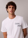 White Embroidered Logo T-shirt  Men