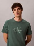 Green Washed Cotton Monogram T-shirt  Men