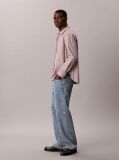Brown Relaxed Fit Stripe Washed Poplin Shirt  Men