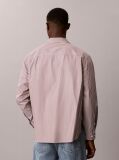 Brown Relaxed Fit Stripe Washed Poplin Shirt  Men