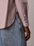 Brown Relaxed Fit Stripe Washed Poplin Shirt  Men