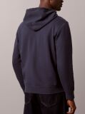 Blue Sueded Terry Zip-Thru Drawstring Hoodie  Men