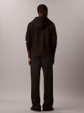 Black Sueded Terry Zip-Thru Drawstring Hoodie  Men