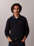 Blue Long Sleeve Monogram Polo Shirt  Men