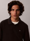 Black Long Sleeve Monogram Polo Shirt  Men