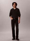 Black Long Sleeve Monogram Polo Shirt  Men