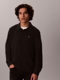 Black Long Sleeve Monogram Polo Shirt  Men