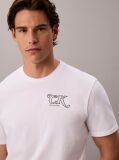 Λευκό T-Shirt Με Κεντημένο Λογότυπο Script  Άνδρας