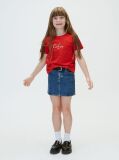 Κόκκινο Παιδικό T-Shirt Με Λογότυπο Script  Κορίτσι
