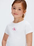 Λευκό Ριμπ T-Shirt  Κορίτσι