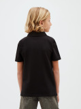 Black Cotton Stretch Polo Shirt  Boys
