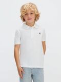 White Cotton Stretch Polo Shirt  Boys