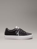 Black Leather Platform Trainers  Women