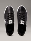 Black Leather Platform Trainers  Women