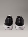 Black Leather Platform Trainers  Women