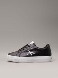 Black Leather Platform Trainers  Women