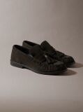 Brown Hardware Tassel Suede Loafers  Men