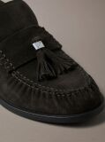 Brown Hardware Tassel Suede Loafers  Men