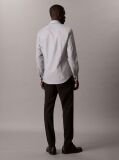 Γκρι Πουκάμισο Με Slim Γραμμή Από Ελαστικό Twill  Άνδρας